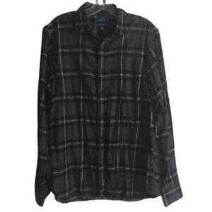 APT. 9 Gray Black&White Plaid Button Down Blouse M